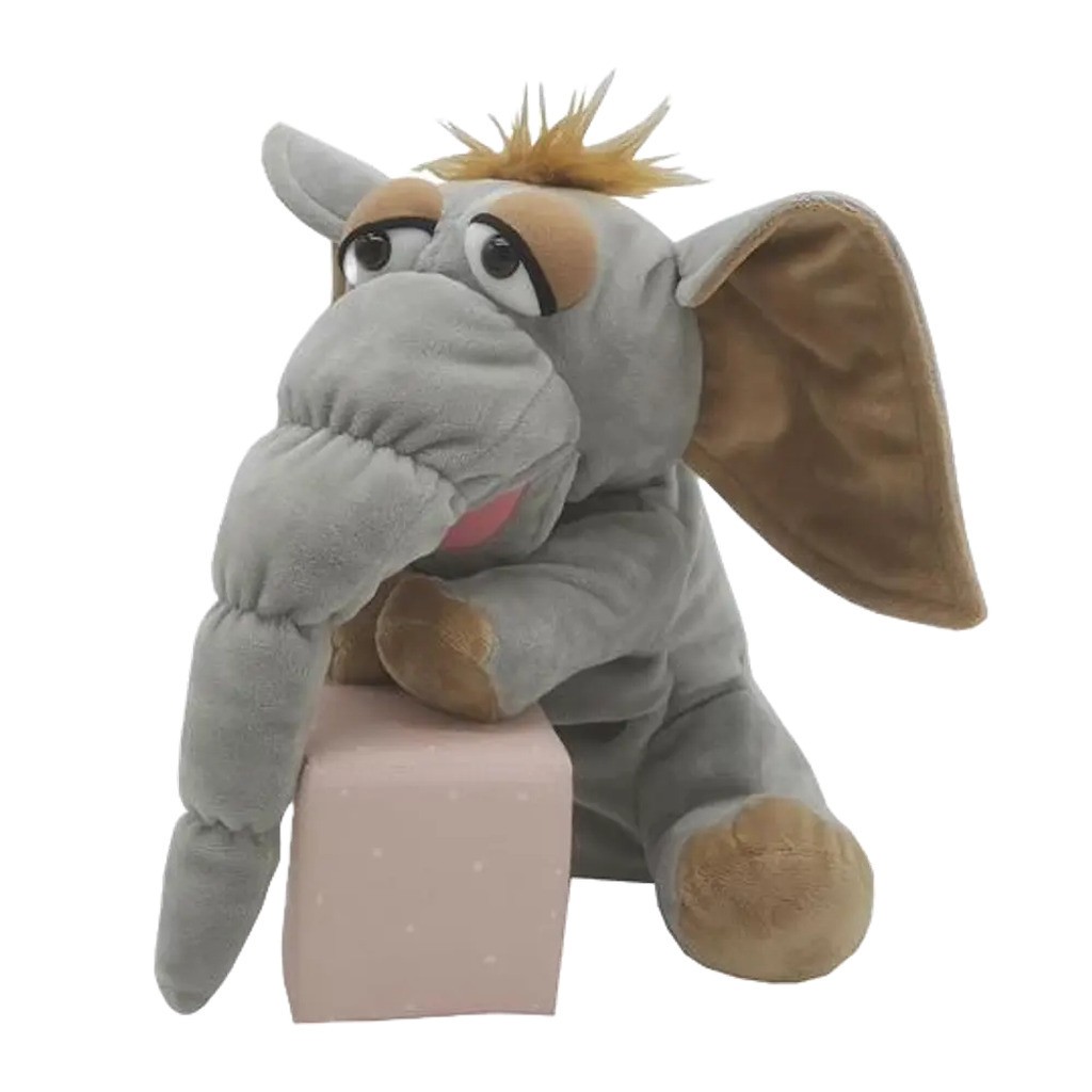 Elefant (mammut) hånddukke 25 cm.