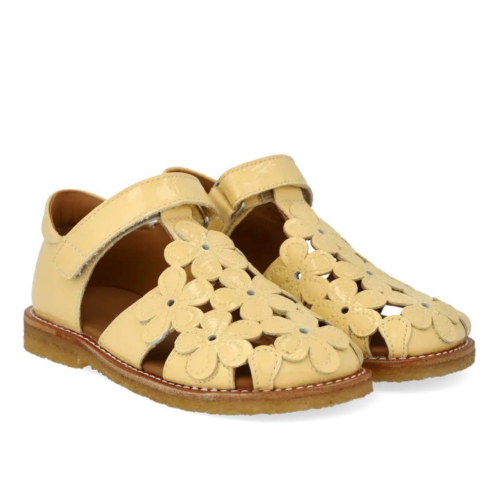 Sandal med blomster og velcro - 2706 - 29