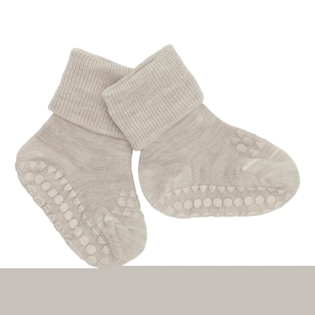 Skridsikre Strømper Merino Uld - Sand - 27/30
