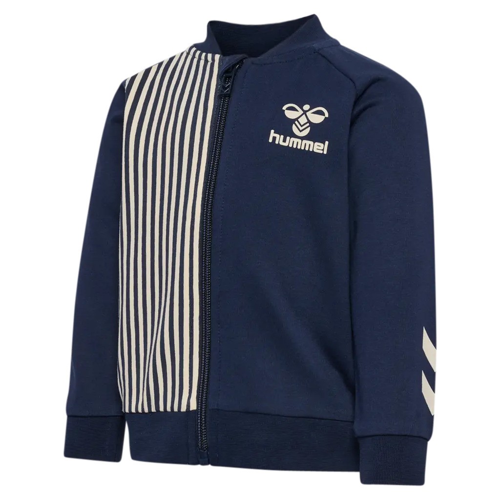 Stripy zip jakke - black iris - 80