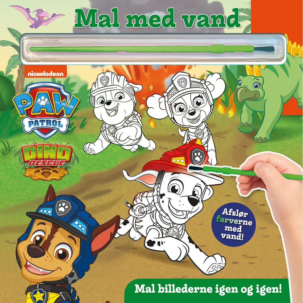 Mal med vand  -  Paw Patrol dinoer