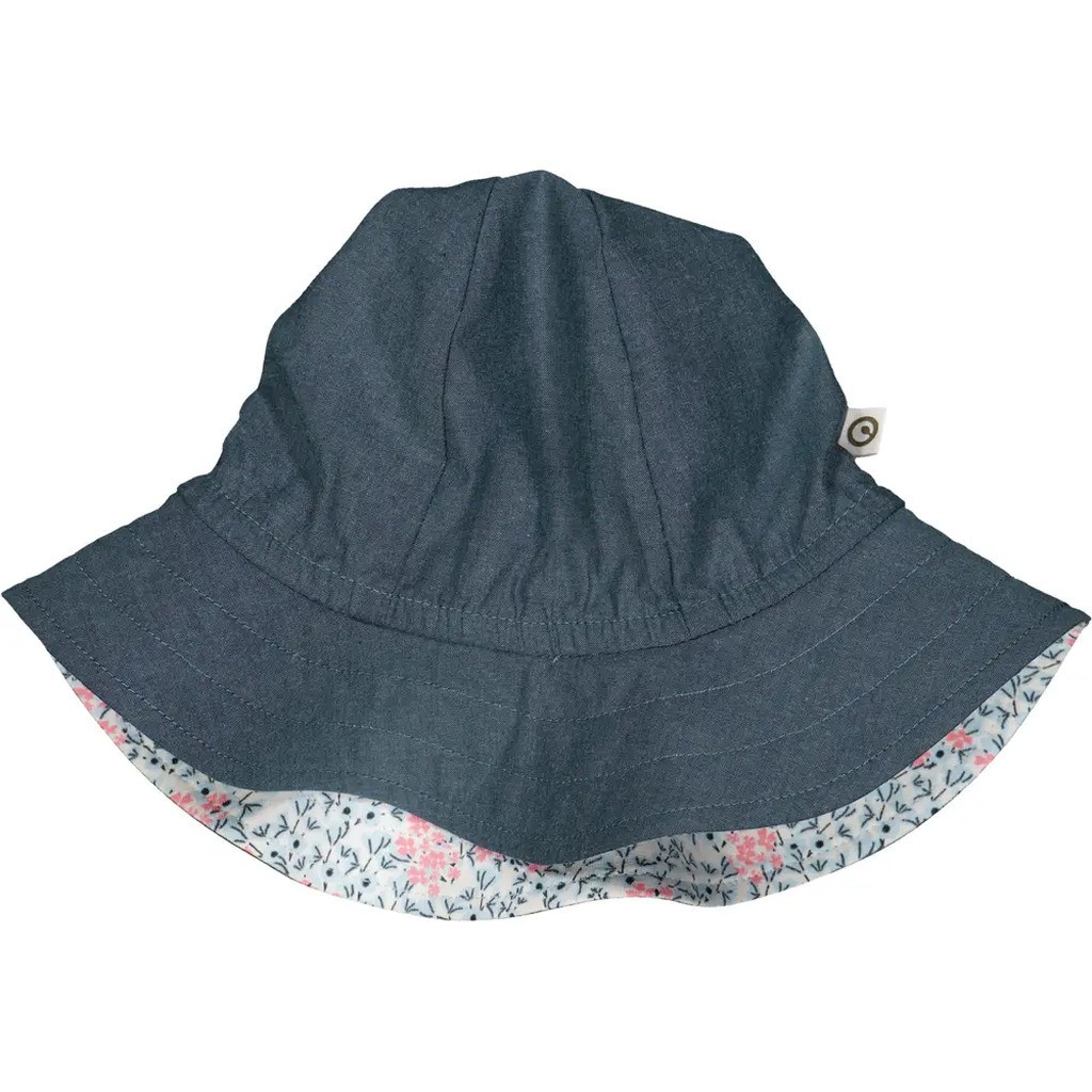 Petit blomstret sommerhat - Chambray - 92/98