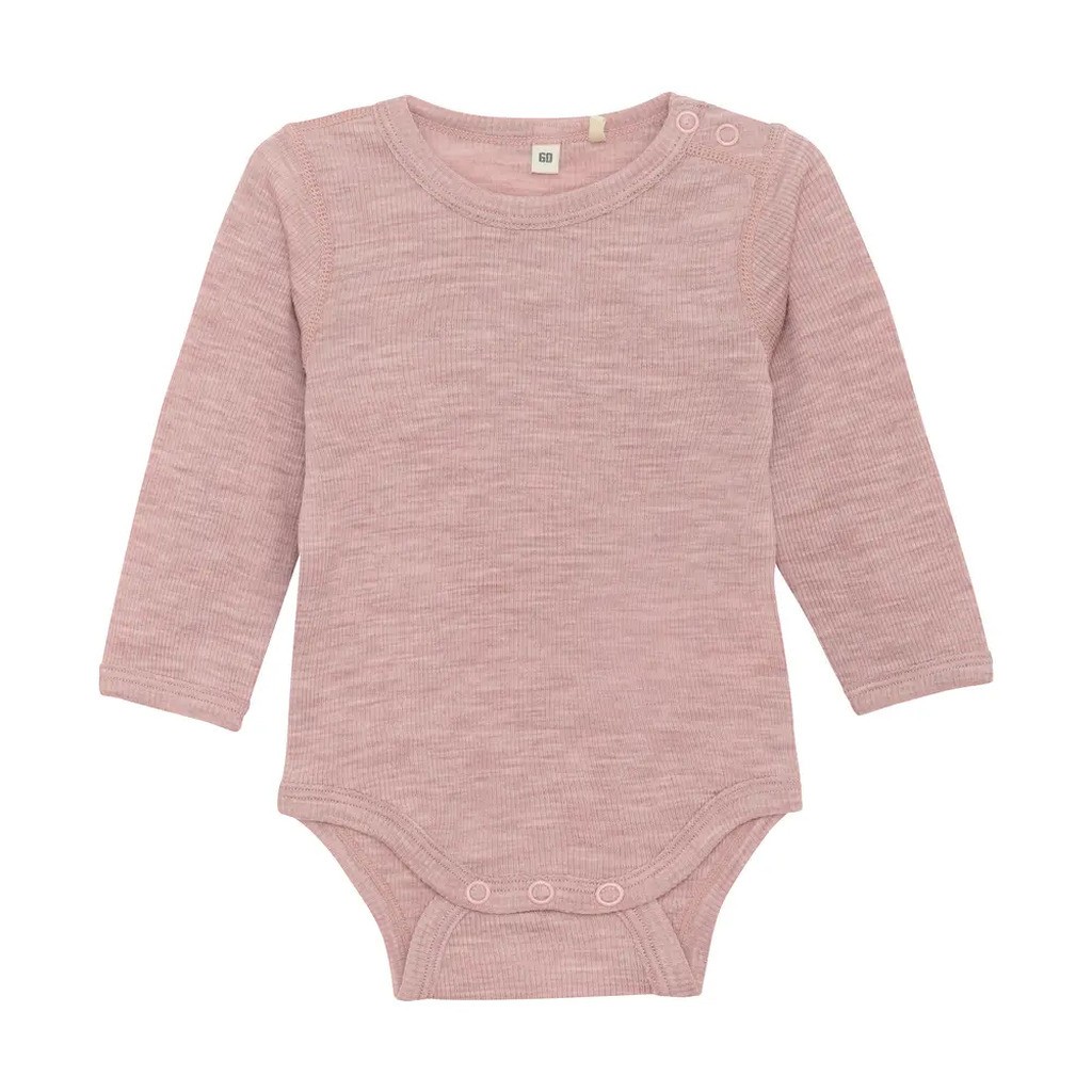 Uld body langærmet - solid - Starling Melange - 80