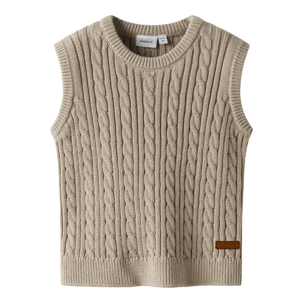 Roman Strikket Vest - Island Fossil - 92