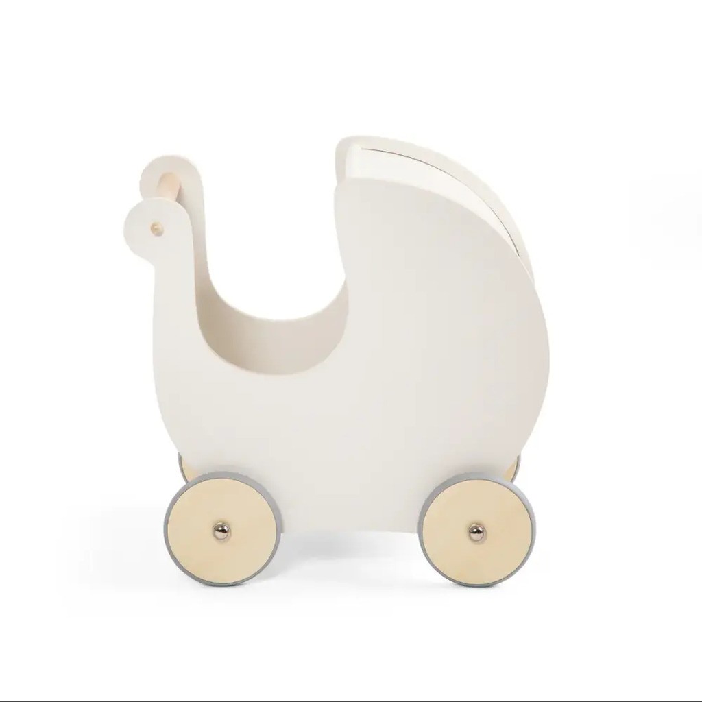 Dukkevogn i træ, classic white