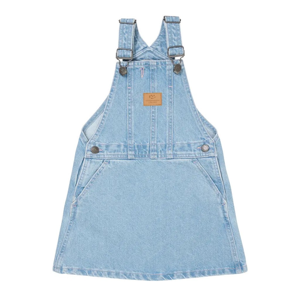 Denim spencer kjole m. hjerte - BLUEWASHED - 104