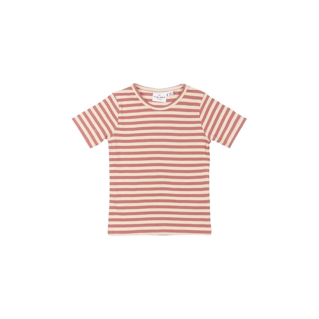 Fro Uni T-shirt - Old rose striped - 86