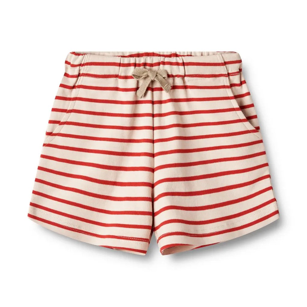 Kalle jersey shorts - red stripe - 122