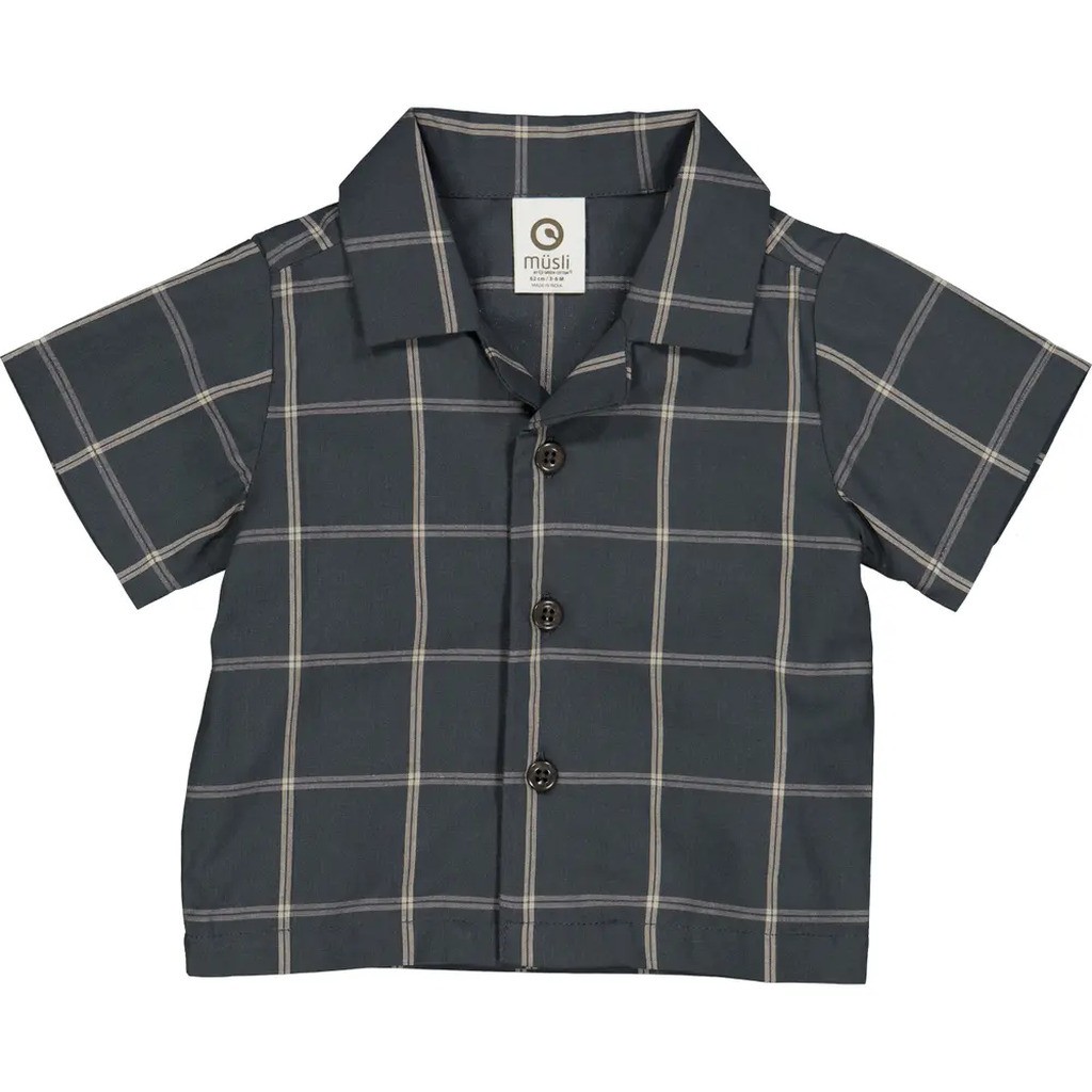 Check skjorte med tern - Night blue/ Cashmere - 92