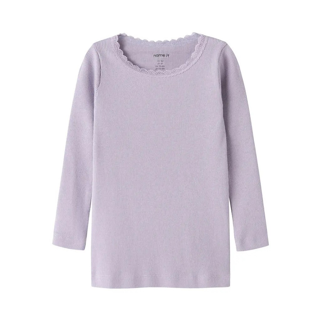 Kab langærmet top - Lavender Gray - 110