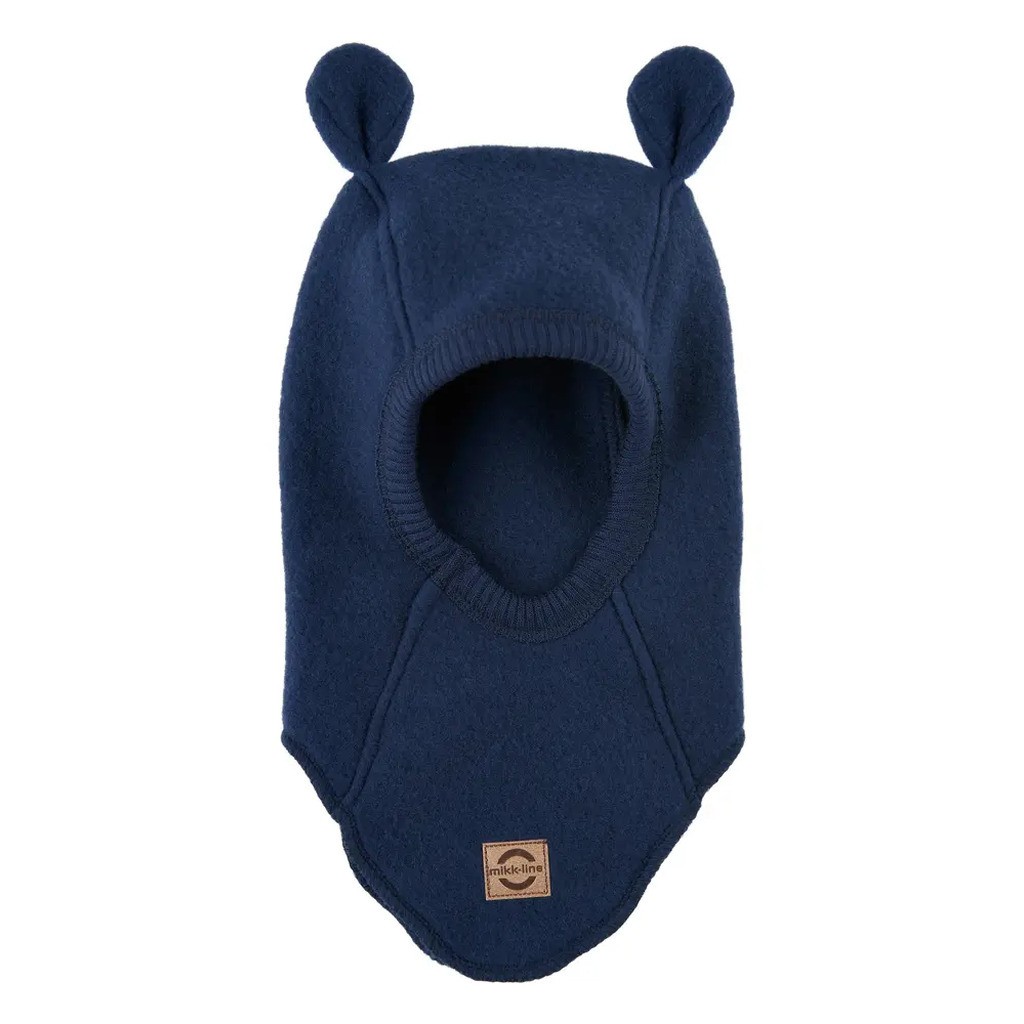 Uld elefanthue med ører - Blue night - 86-92 CM