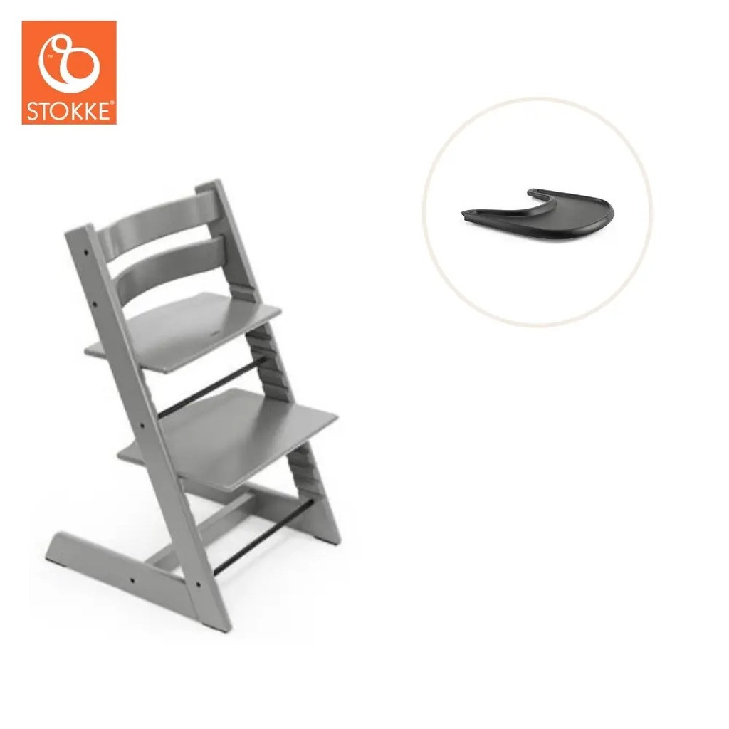 Højstol inkl. tray - storm grey/sort