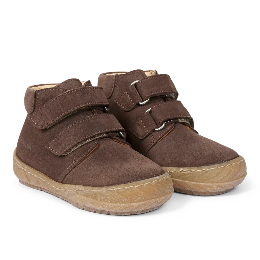 Prewalker lædersko med velcro - DARK TAUPE - 21