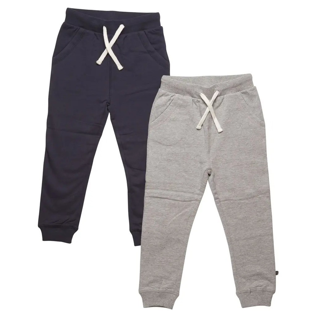 2 Pak Basic Sweatbuks - Navy/Grå/778 -    80