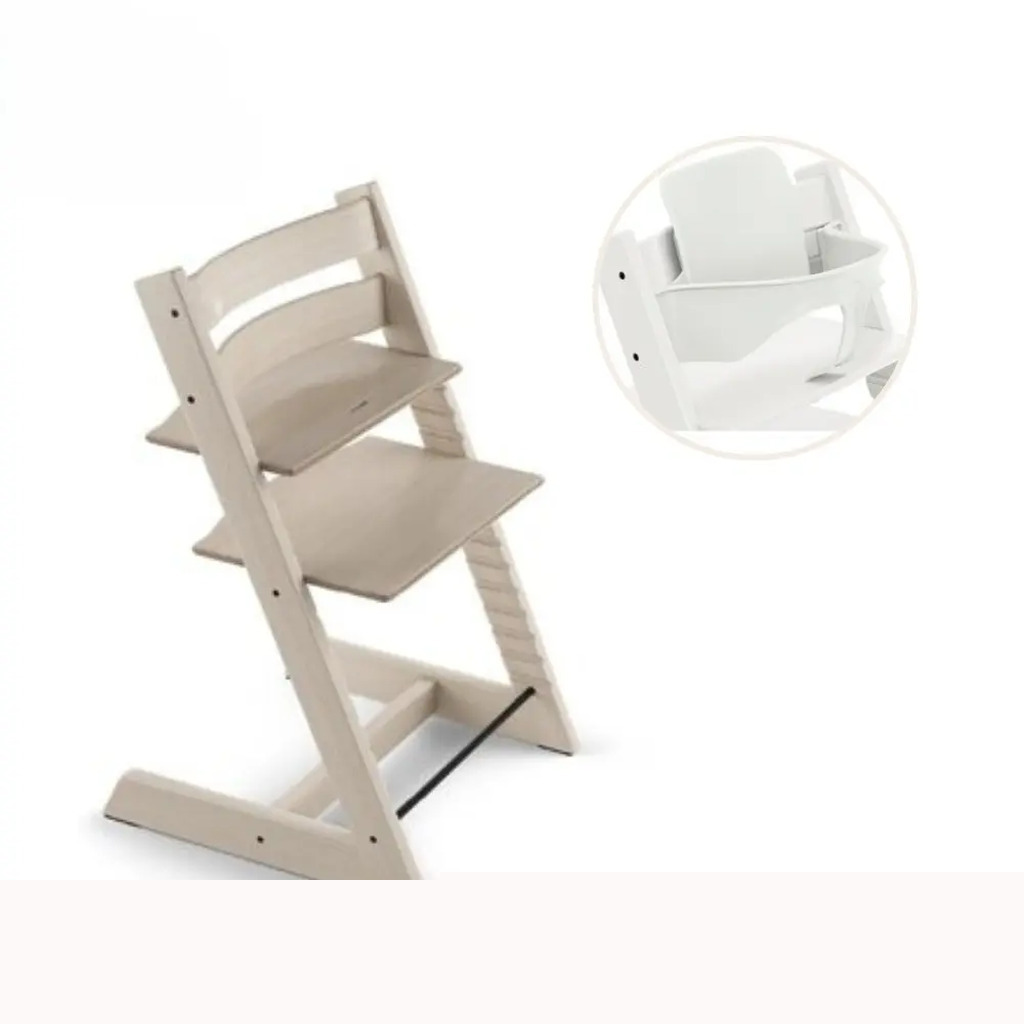 Højstol inkl. babysæt - whitewash