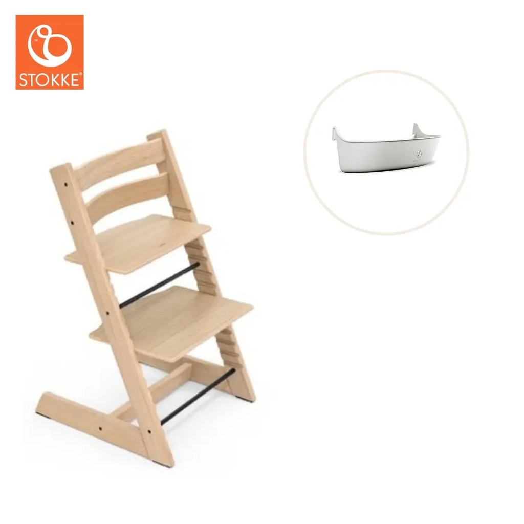 Højstol inkl. storage opbevaring - eg natur