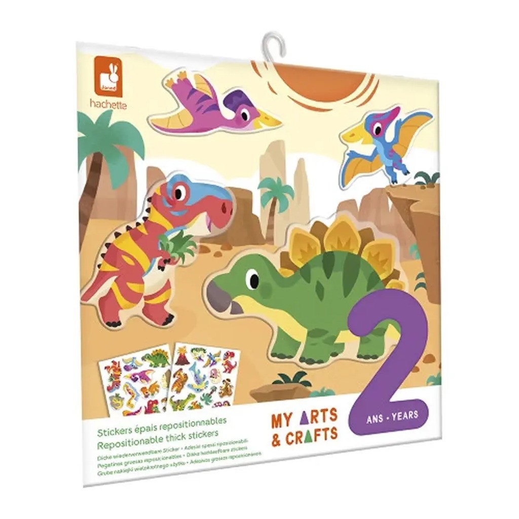 Repositionable Thick Stickers-Dinosaur