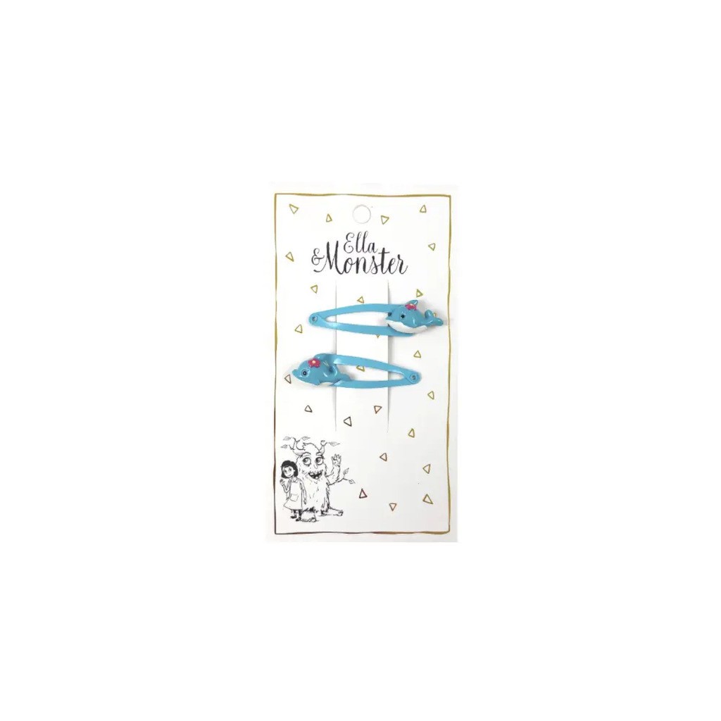 Hårclips Turuise Dolphin