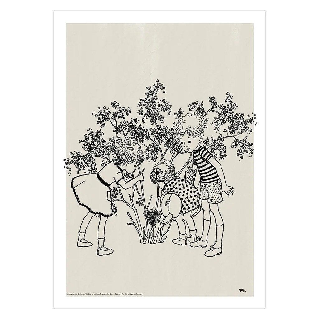 Plakat - Astrid Lindgren - Lotta - fugle rede 50x70