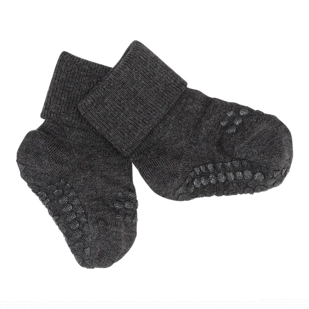 Skridsikre Strømper - Bamboo - Dark grey melange - 27/30