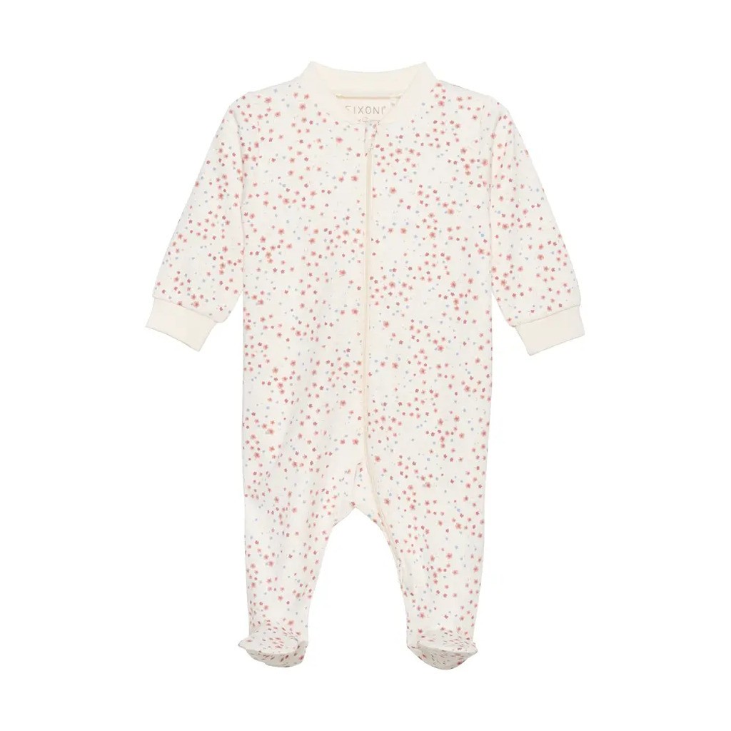 Natdragt med lynlås og fod - Misty Rose - 80