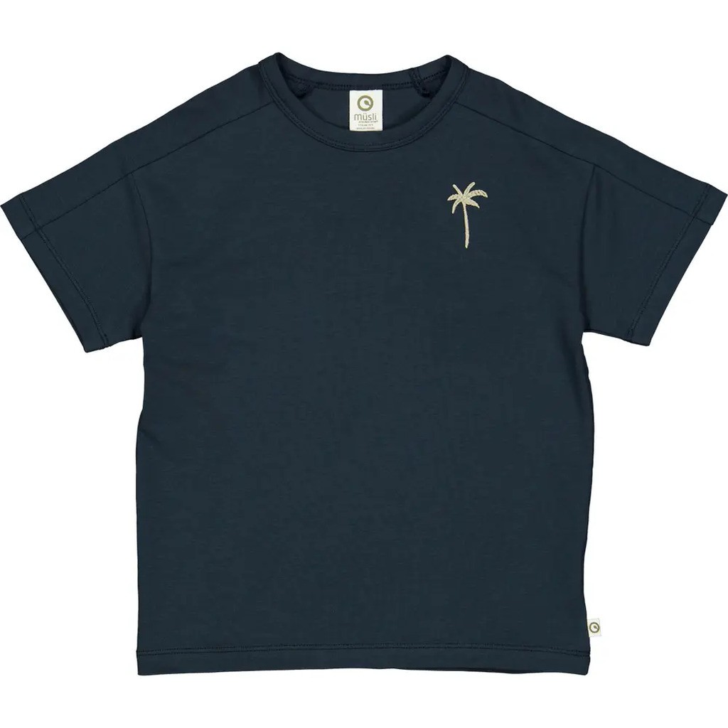 Palm t-shirt med palmeprint - Night blue - 104