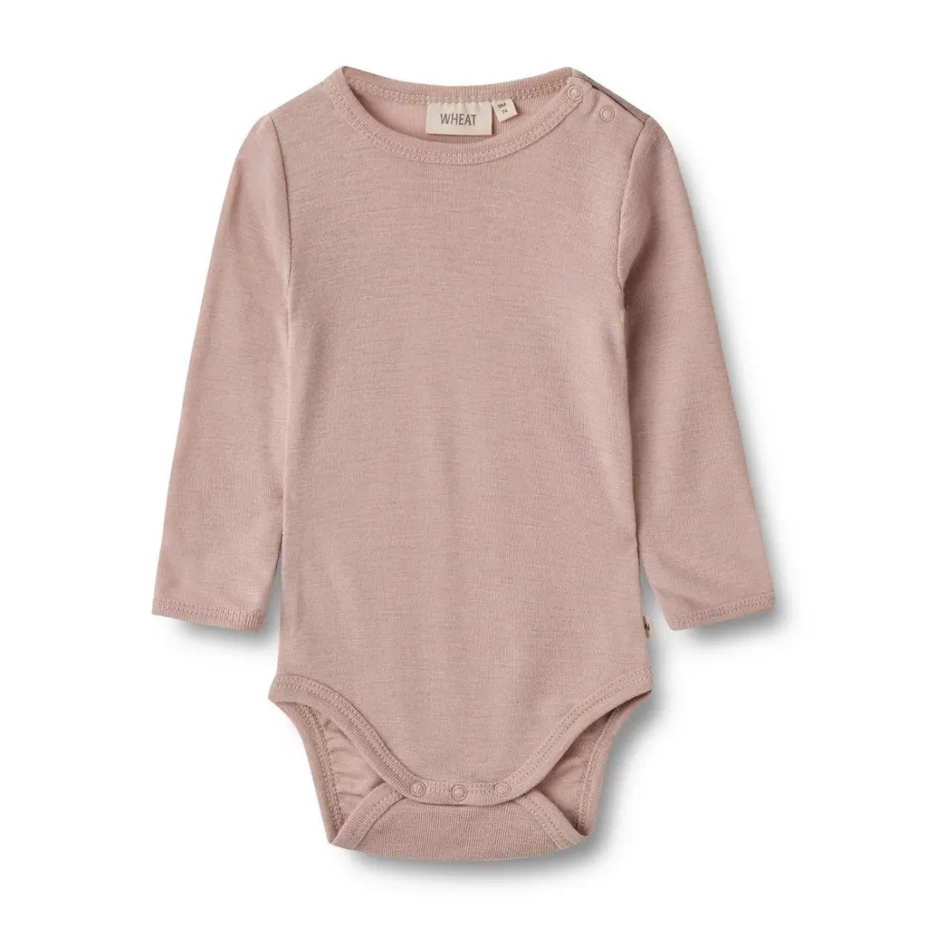 Uld body langærmet Lucca - Dry Rose - 62