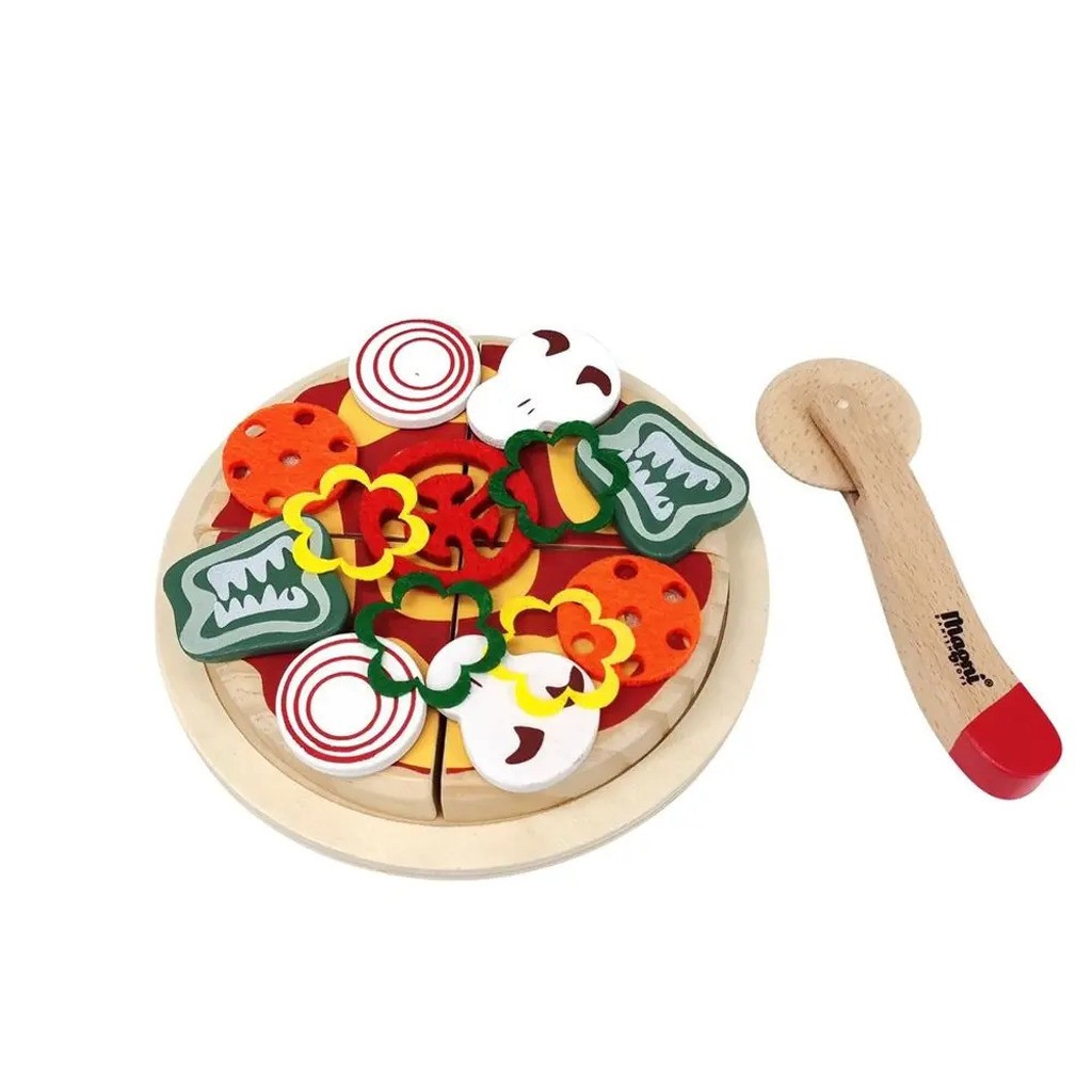 Træpizza Med Tilbehør I Æske