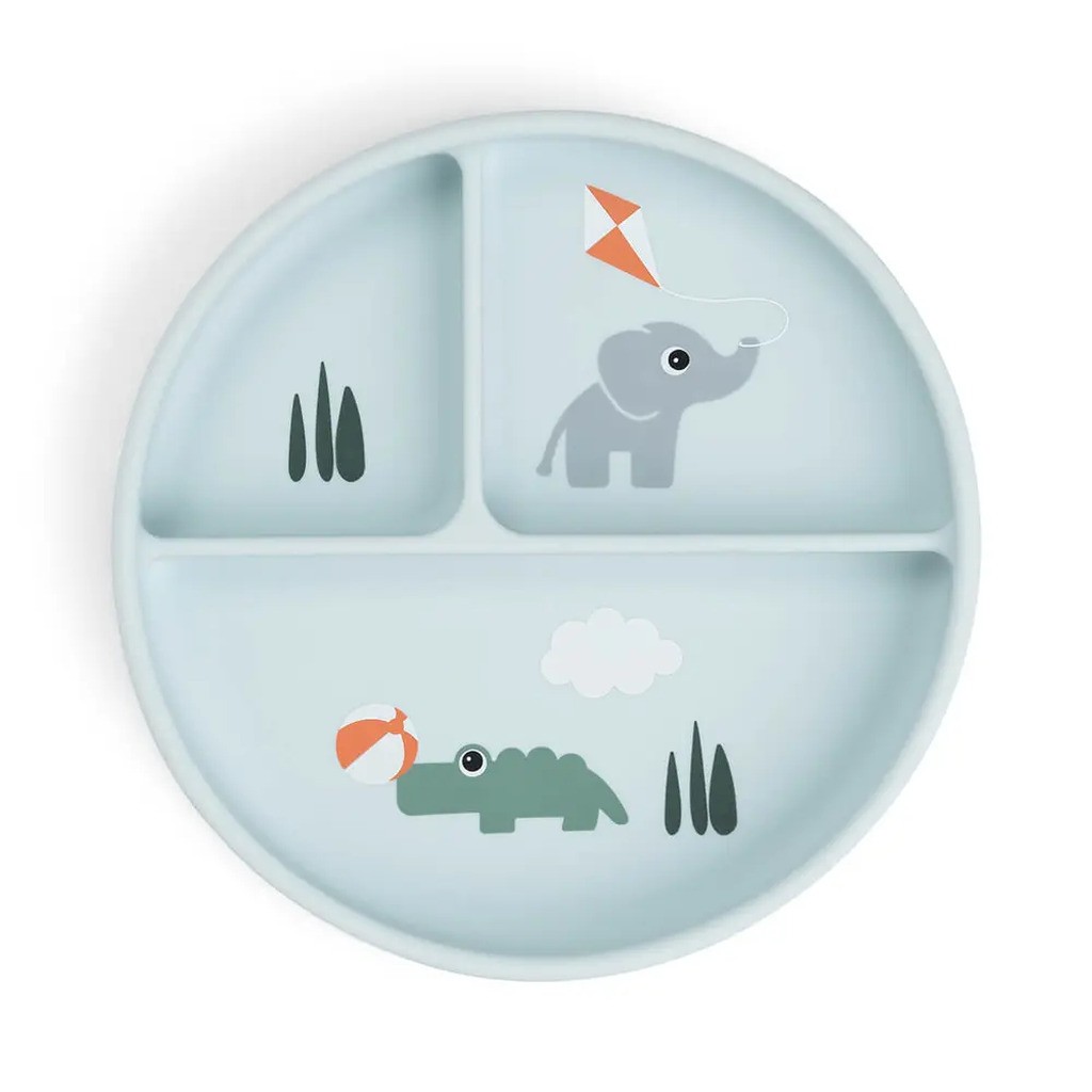 Stick&Stay inddelt tallerken Playground Blå