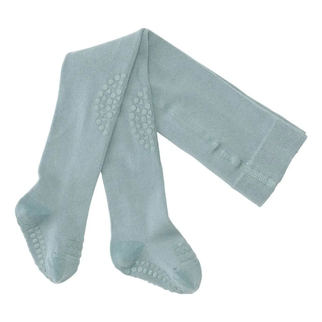 Kravle Strømpebukser Bambus - Dusty blue - 12-18M