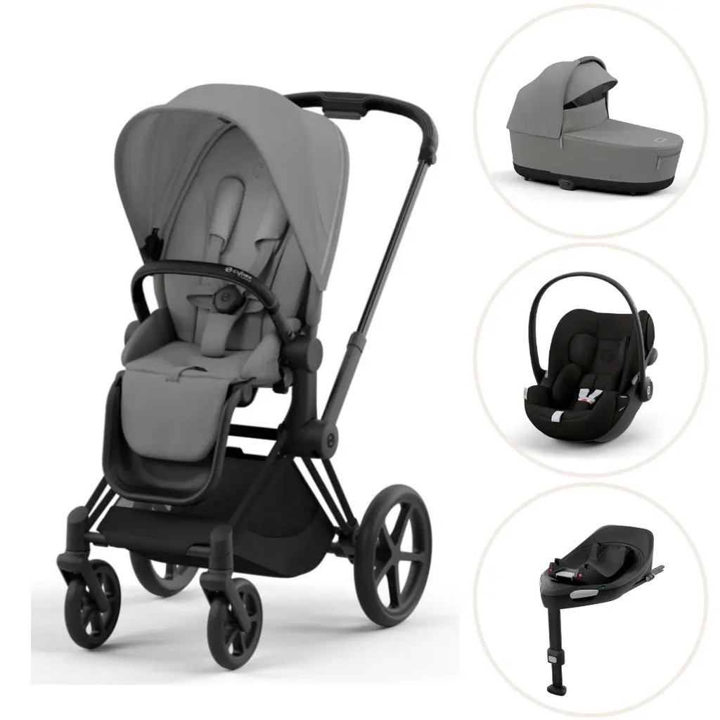Priam duovogn mirage grey/matt black inkl. Cloud G og Base G - magic black