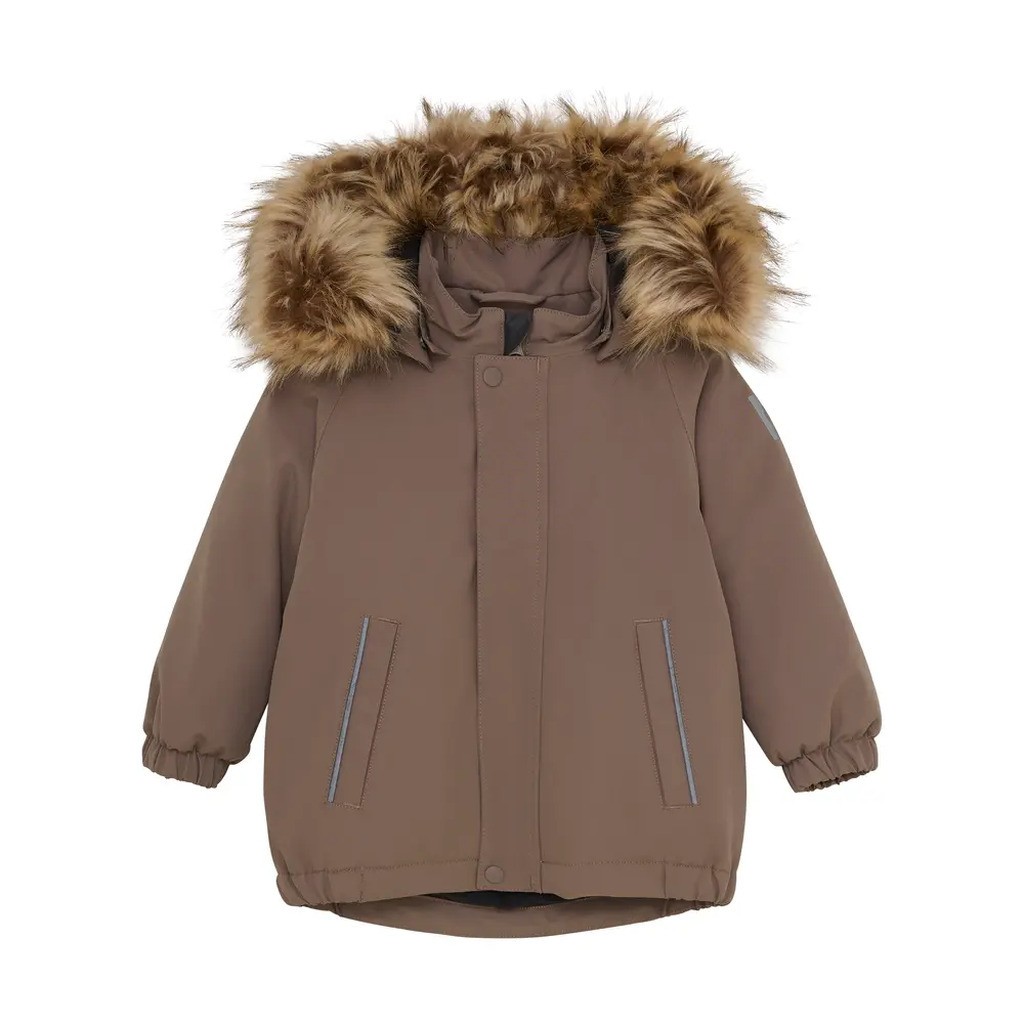 Jakke m. Fake Fur - Fossil - 104