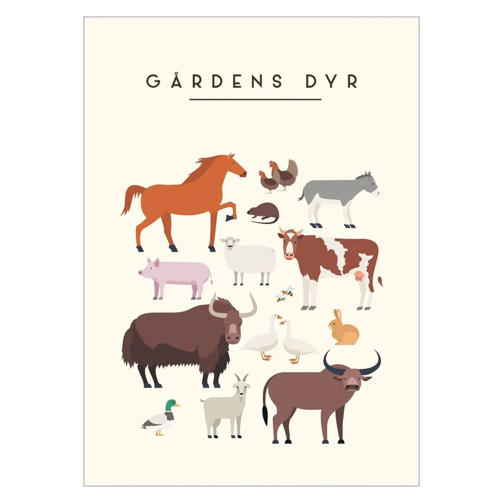 Plakat - Ga%CC%8Ardens dyr