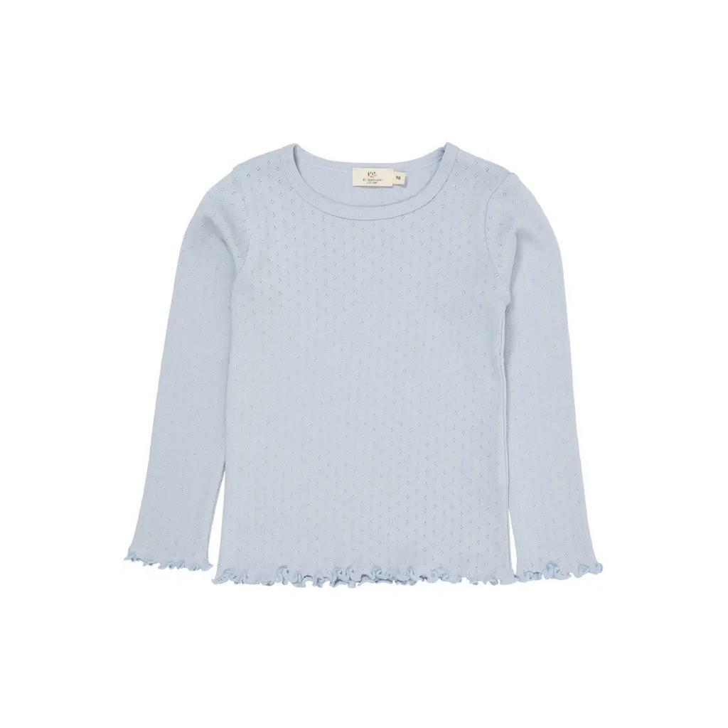 Sommer pointelle t-shirt - DUSTY BLUE - 110