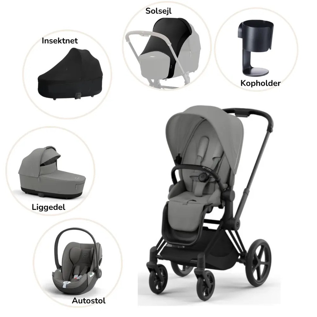 Priam pakke - mirage grey/matt black