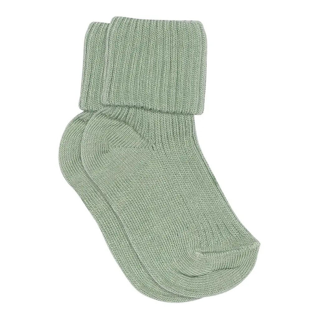 Baby rib ankelstrømpe - Granite Green - 15/16