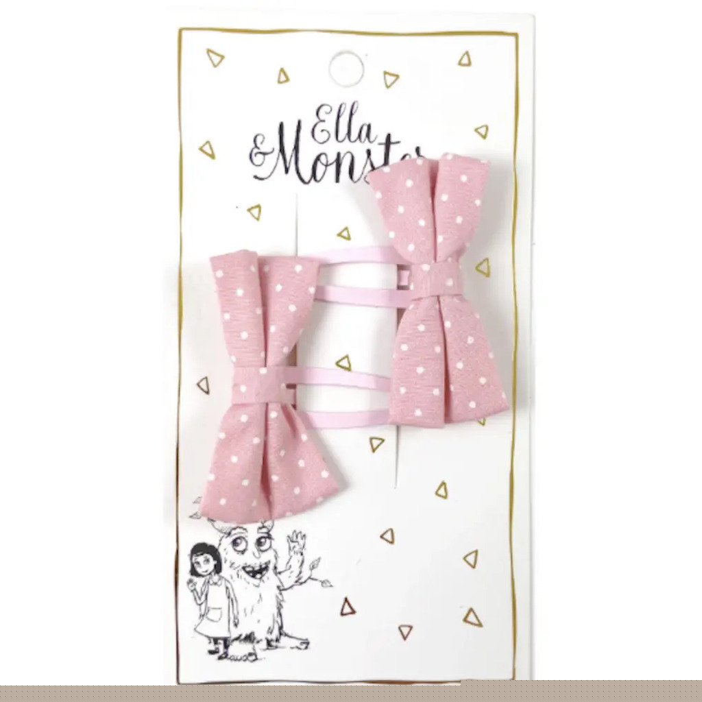 Hårclips Pink Butterfly Dot
