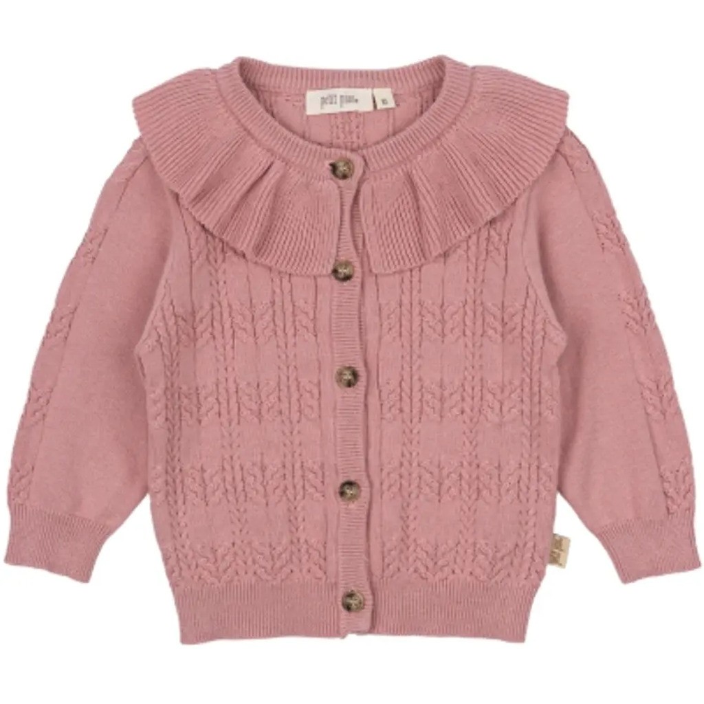 Cardigan Strik Cabel Collar - BRIGHTROSE - 92