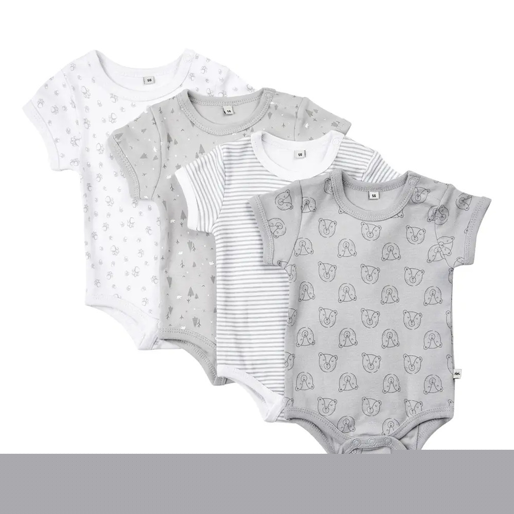 Body Kortærmet Med Print 4-Pak - 190 - 92