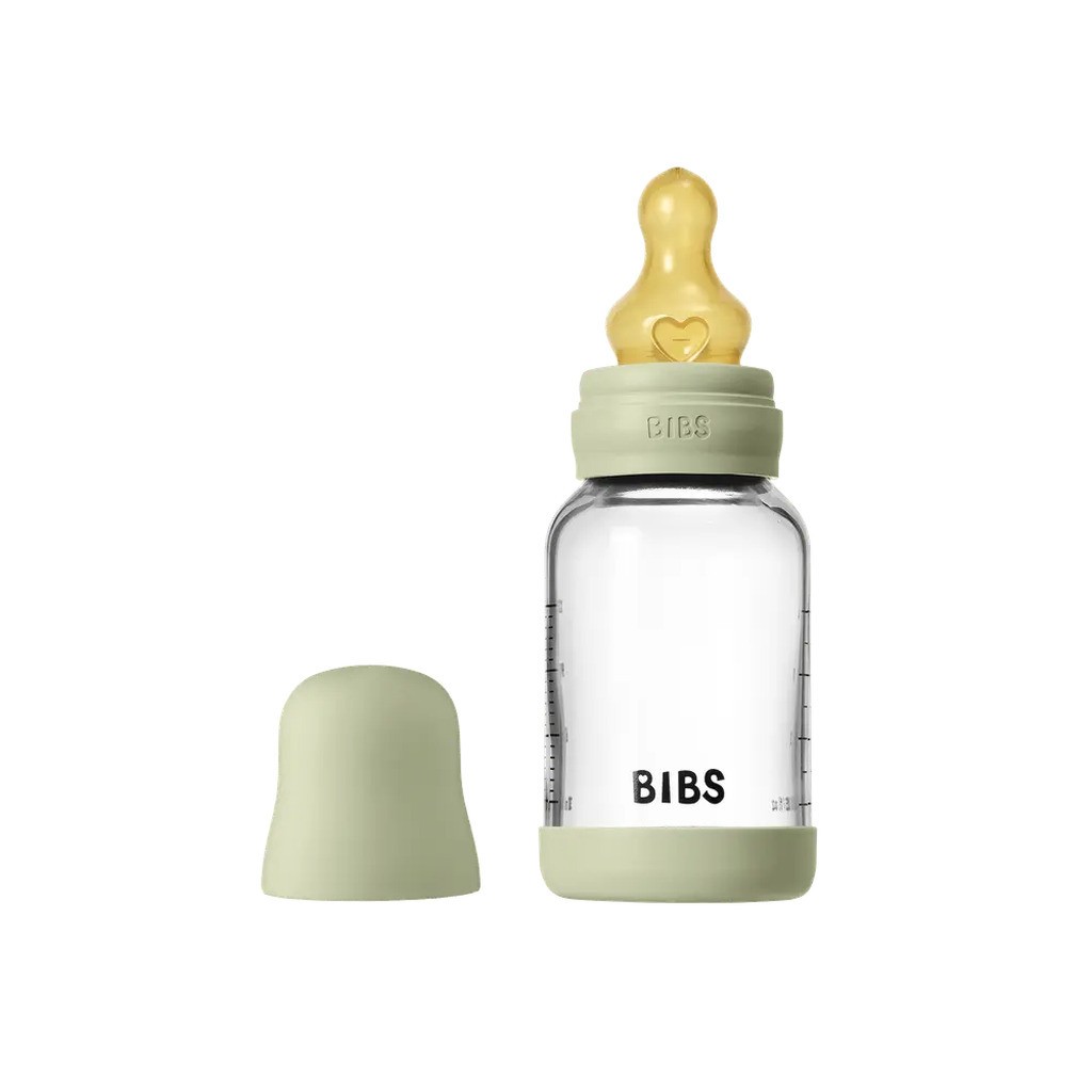 Glass baby bottle latex 120 ml sage