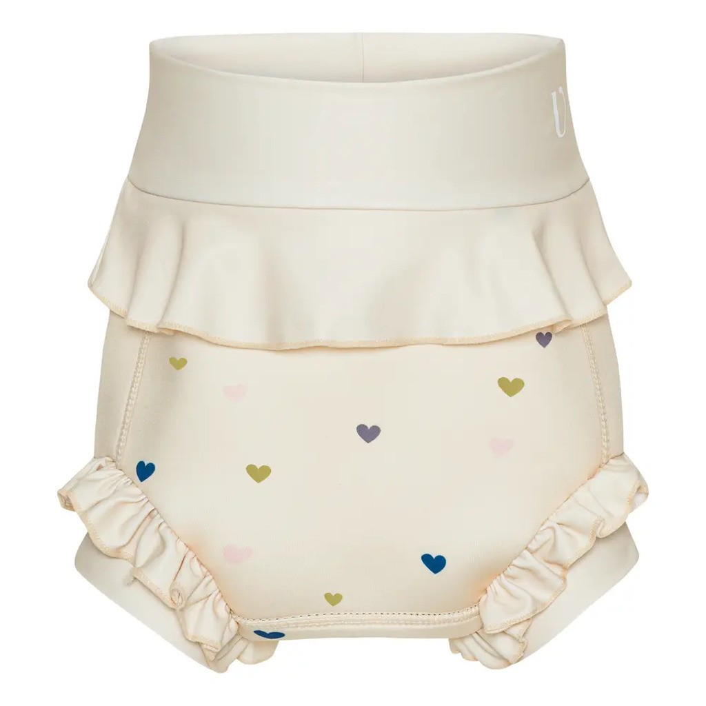 Badeble - Neopren - Frill - Milk - Hearts - MILK - 6-12 MDR.