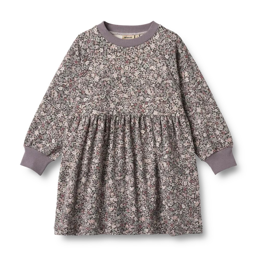 Dorthea Jersey Kjole - Purple stone flowers - 4 ÅR