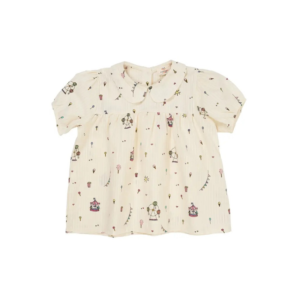 Printed bluse m. krave - TIVOLI - 116
