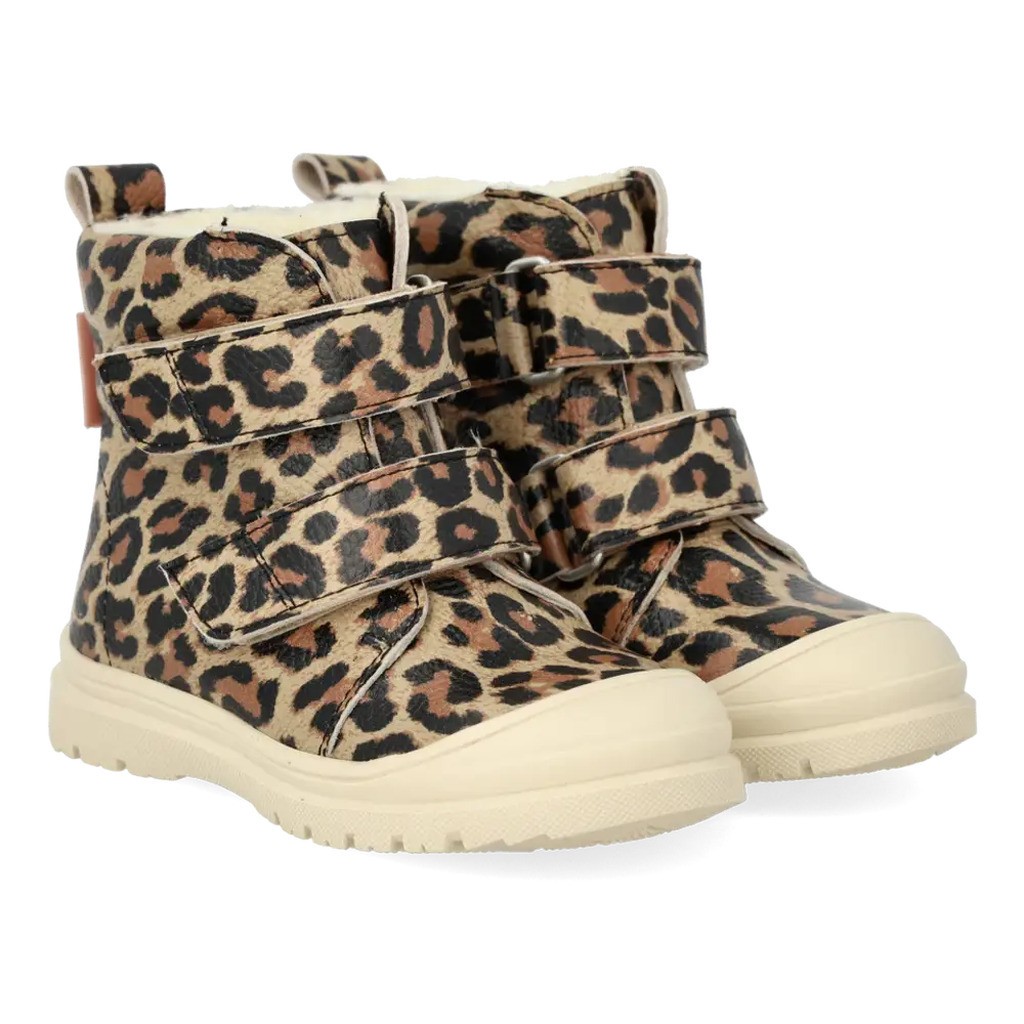 Vandafvisende TEX-støvle med dyreprint - Beige Leo  - 26