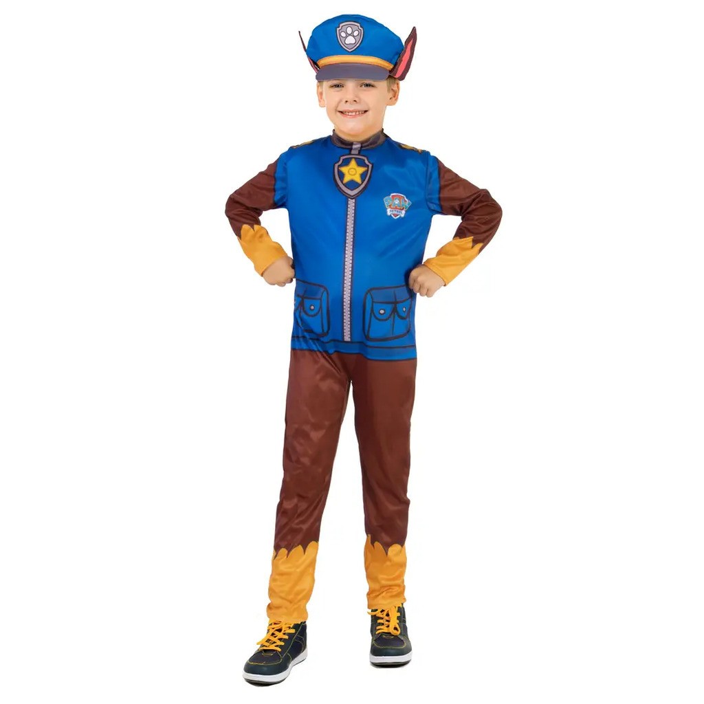 Paw Patrol Chase kostume - BLÅ - 5-7 ÅR