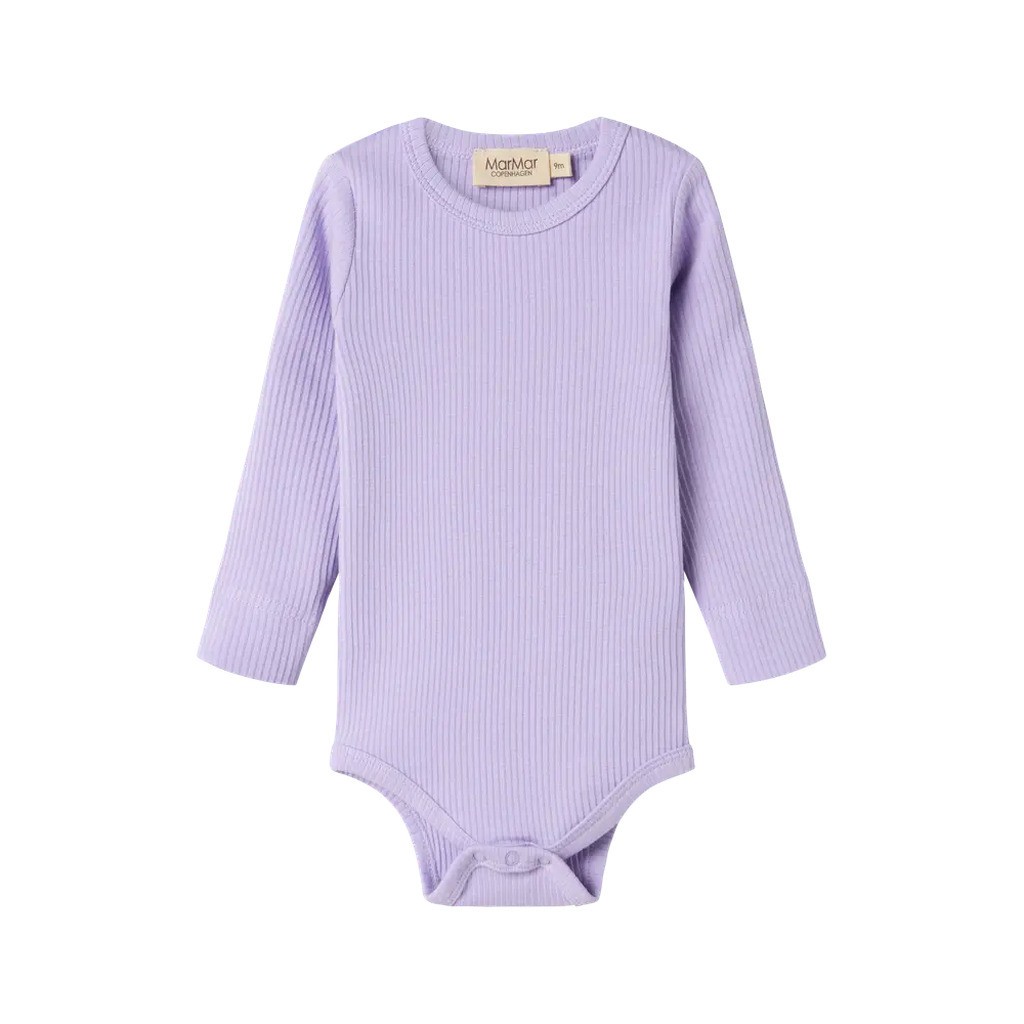 Plain Langærmet Body - Soft lavender - 74