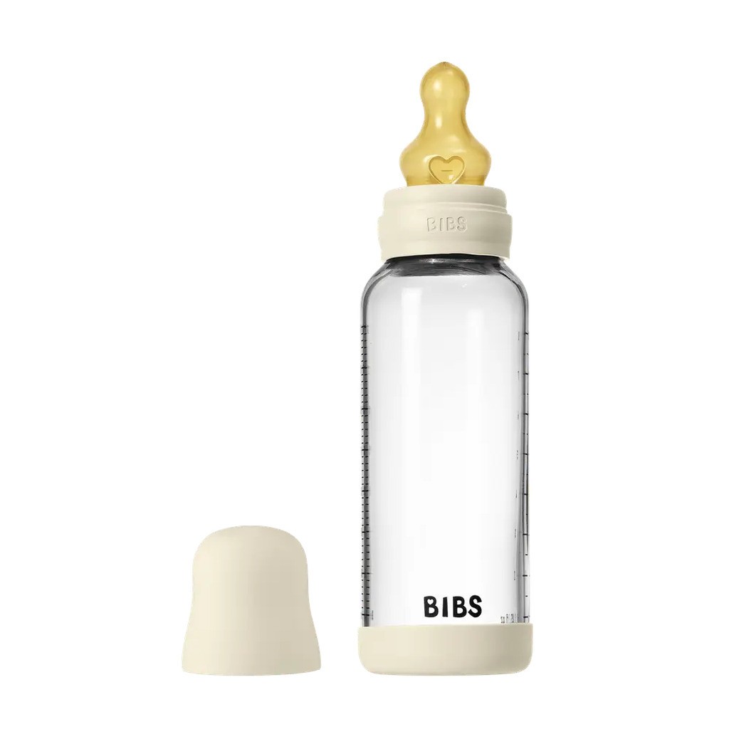 Glass baby bottle latex 240 ml ivory