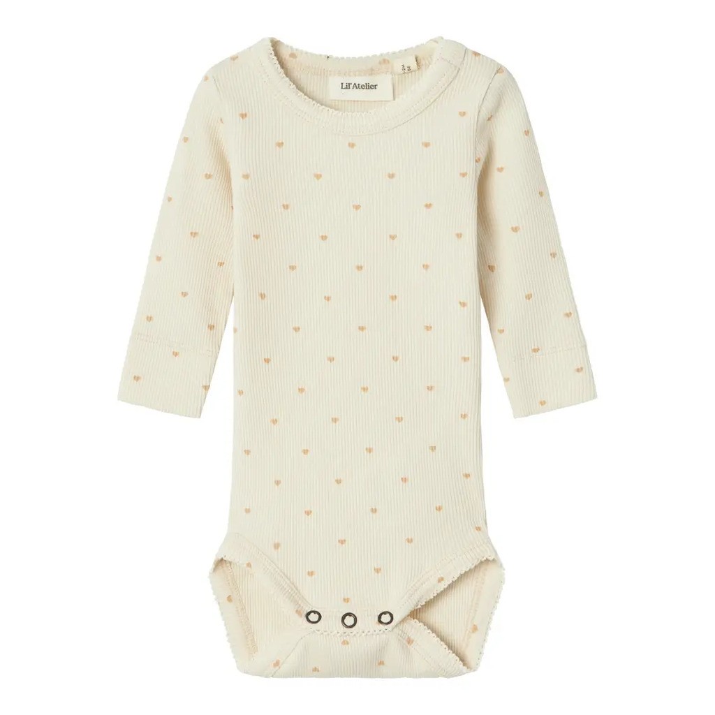 Gago langærmet slim body - TURTLEDOVE med Hjerter - 62