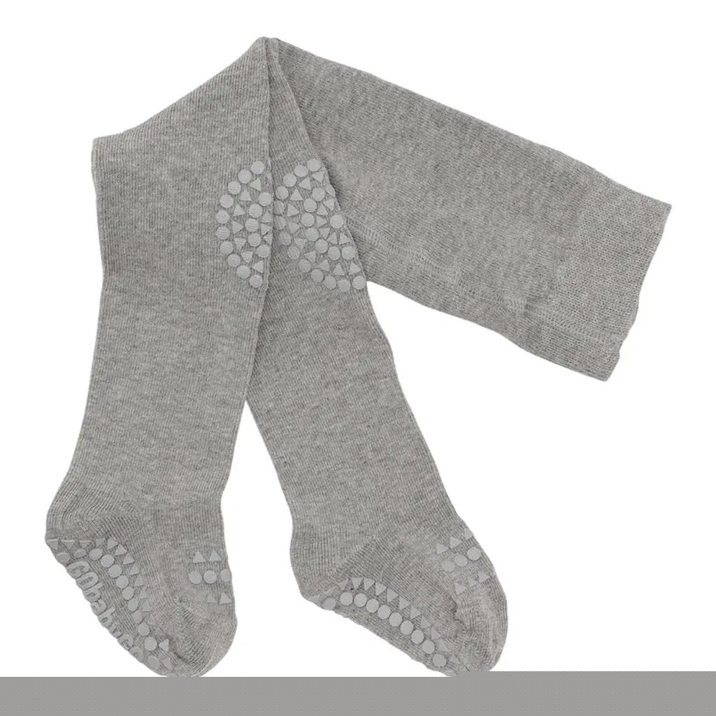 Kravle Strømpebukser Bambus - Grey melange - 6-12M