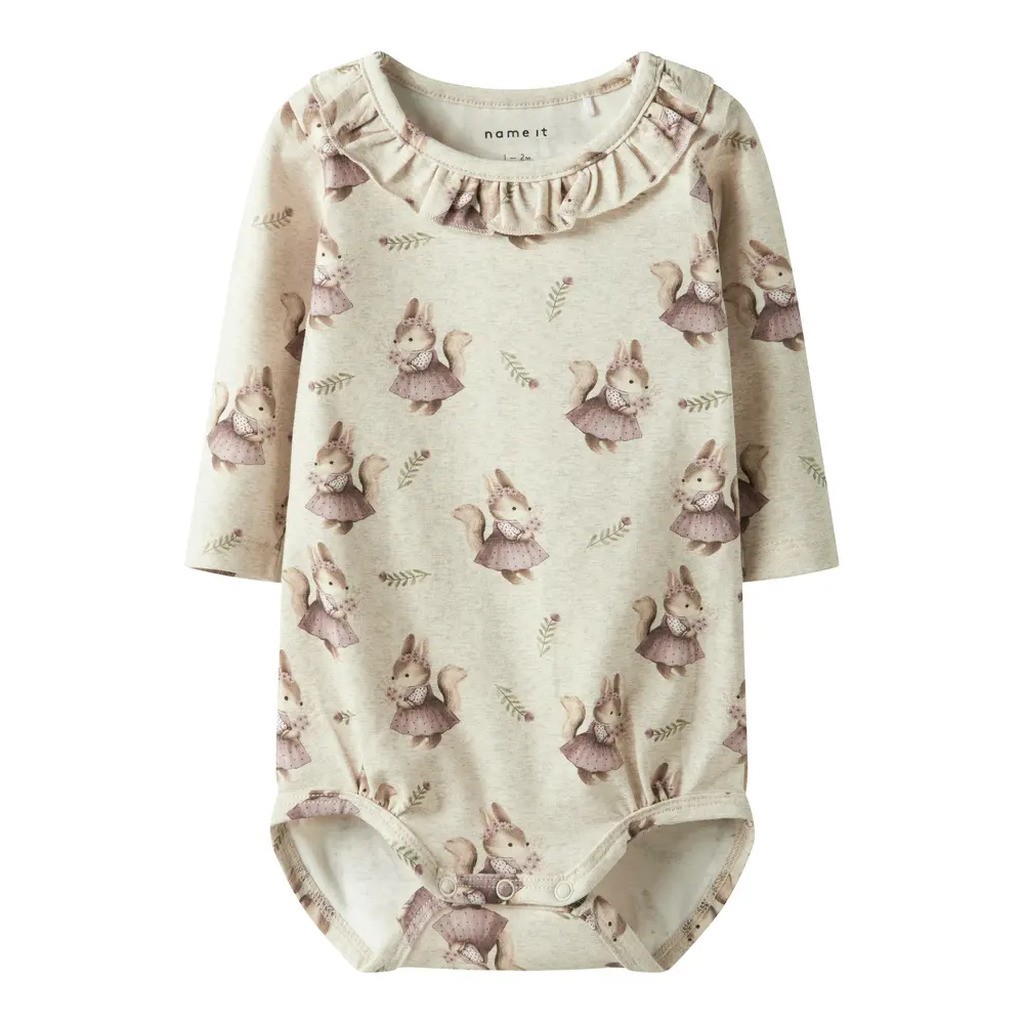 Shelly Langærmet Body - Peyote melange - 74